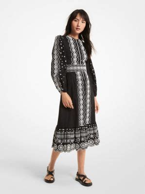 michael michael kors tipped scallop knit dress|Eyelet Cotton Scalloped Midi Dress .